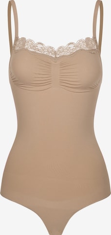 cfab (formerly creamy fabrics) Shaping bodysuit 'Bodysuit Sculpting Shapewear mit Lace' in Beige: front