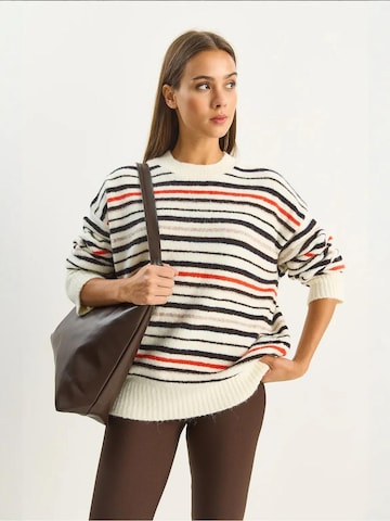 Bianco Lucci Oversized trui in Wit