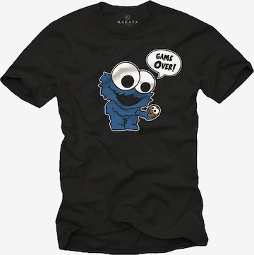MAKAYA Shirt 'GameOver Monster' in Black: front
