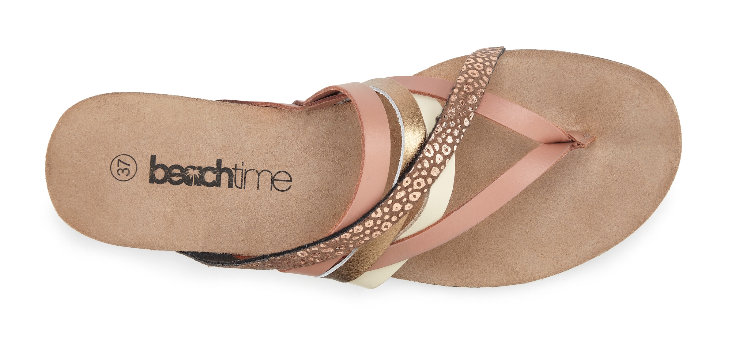 BEACH TIME T-Bar Sandals in Beige