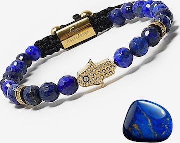 GT Collection Bransoletka 'Hamsa Hand' w kolorze niebieski: przód