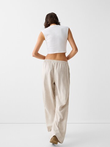 Bershka Wide leg Pants in Beige