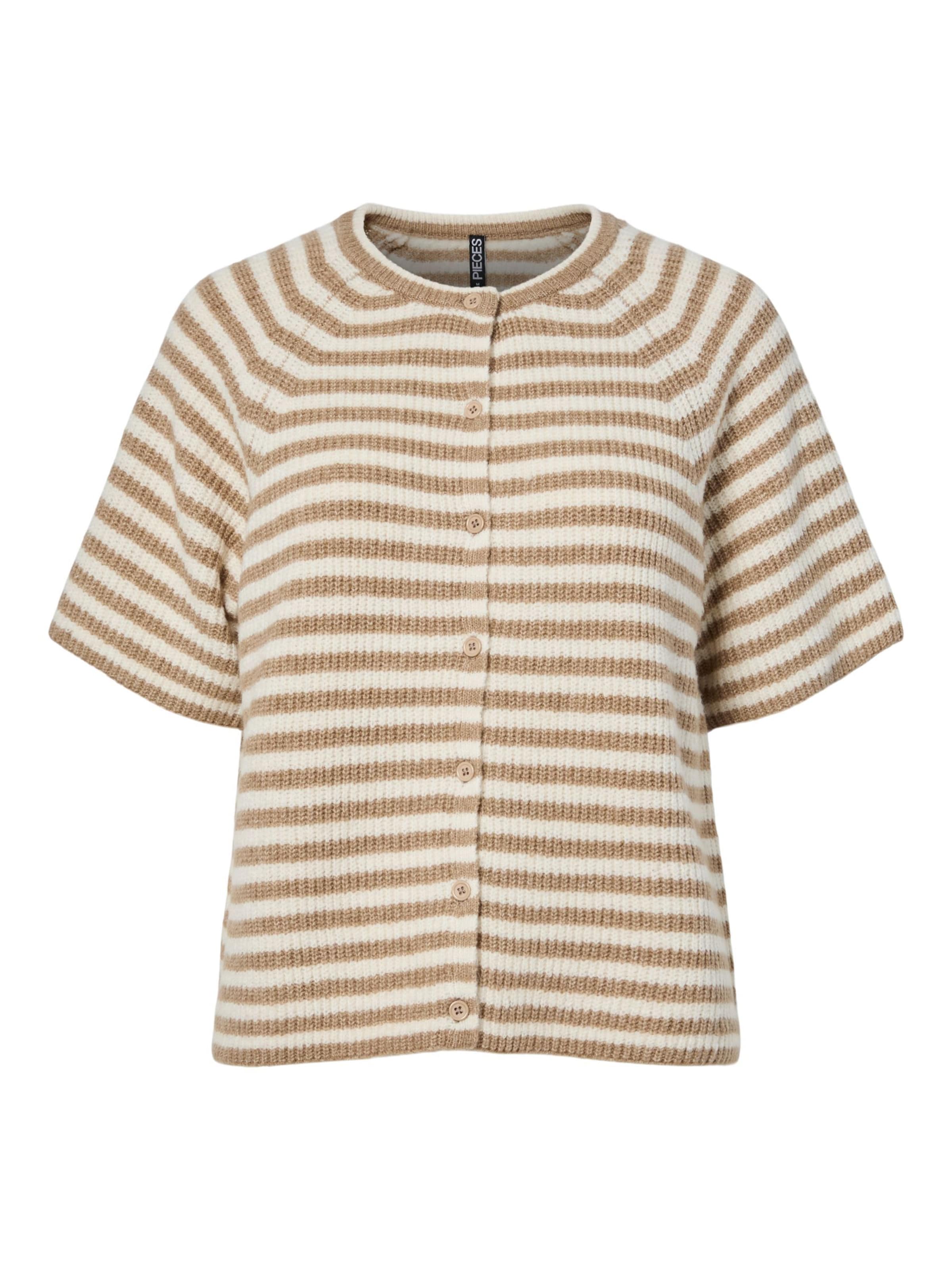 PIECES Cardigan 'PCMalou' i Brokade / hvid, Produktvisning