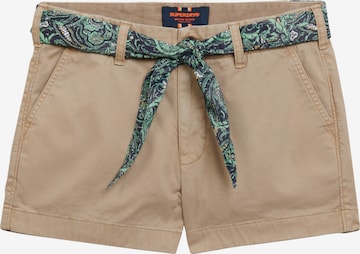Coupe slim Pantalon chino 'Classic' Superdry & Co en beige : devant