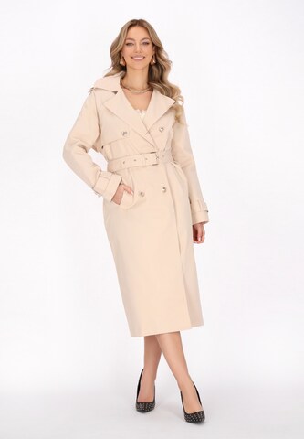 faina Between-seasons coat in Beige: front