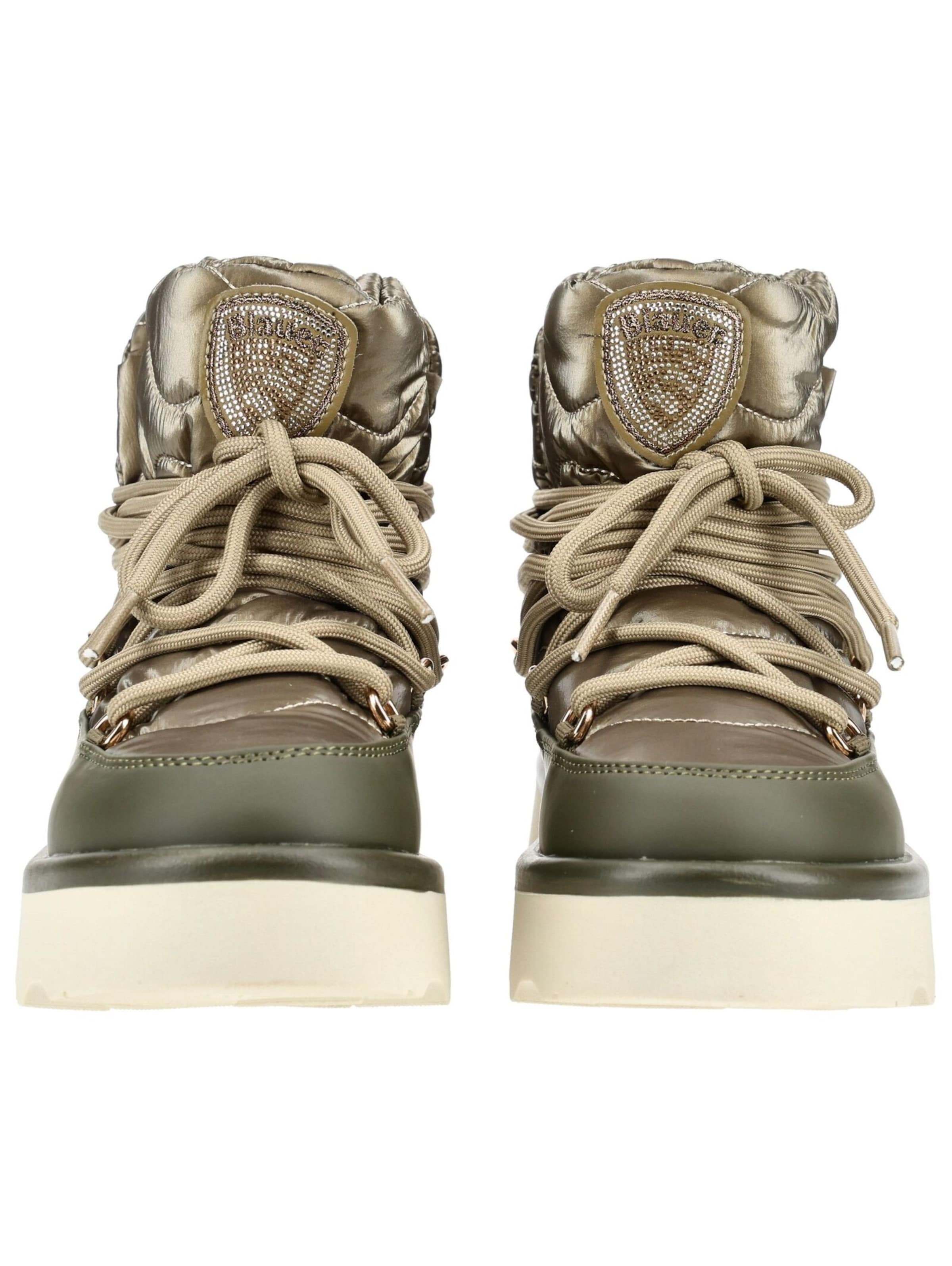 Stivaletto stringato di Blauer.USA in oro: frontale