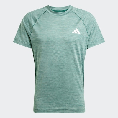 ADIDAS PERFORMANCE Функционална тениска 'GYM+' в зелен меланж / бяло, Преглед на продукта