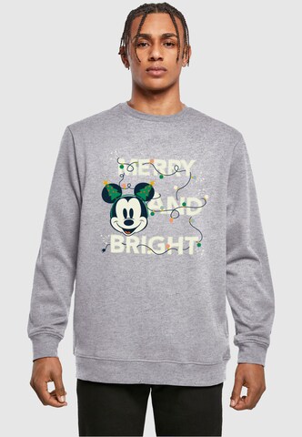 Sweat-shirt 'Mickey Mouse - Merry And Bright' ABSOLUTE CULT en gris : devant