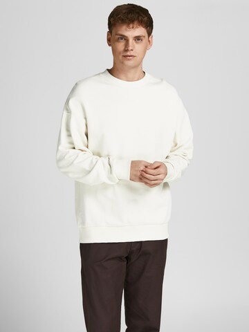 JACK & JONES Sweatshirt 'Kam' i hvid: forside