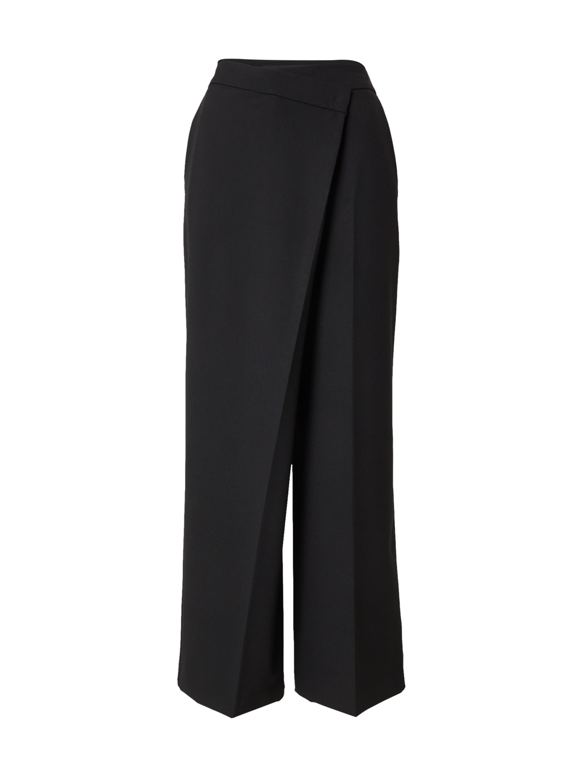 Karl Lagerfeld Wide leg Pleated Pants in Black: front