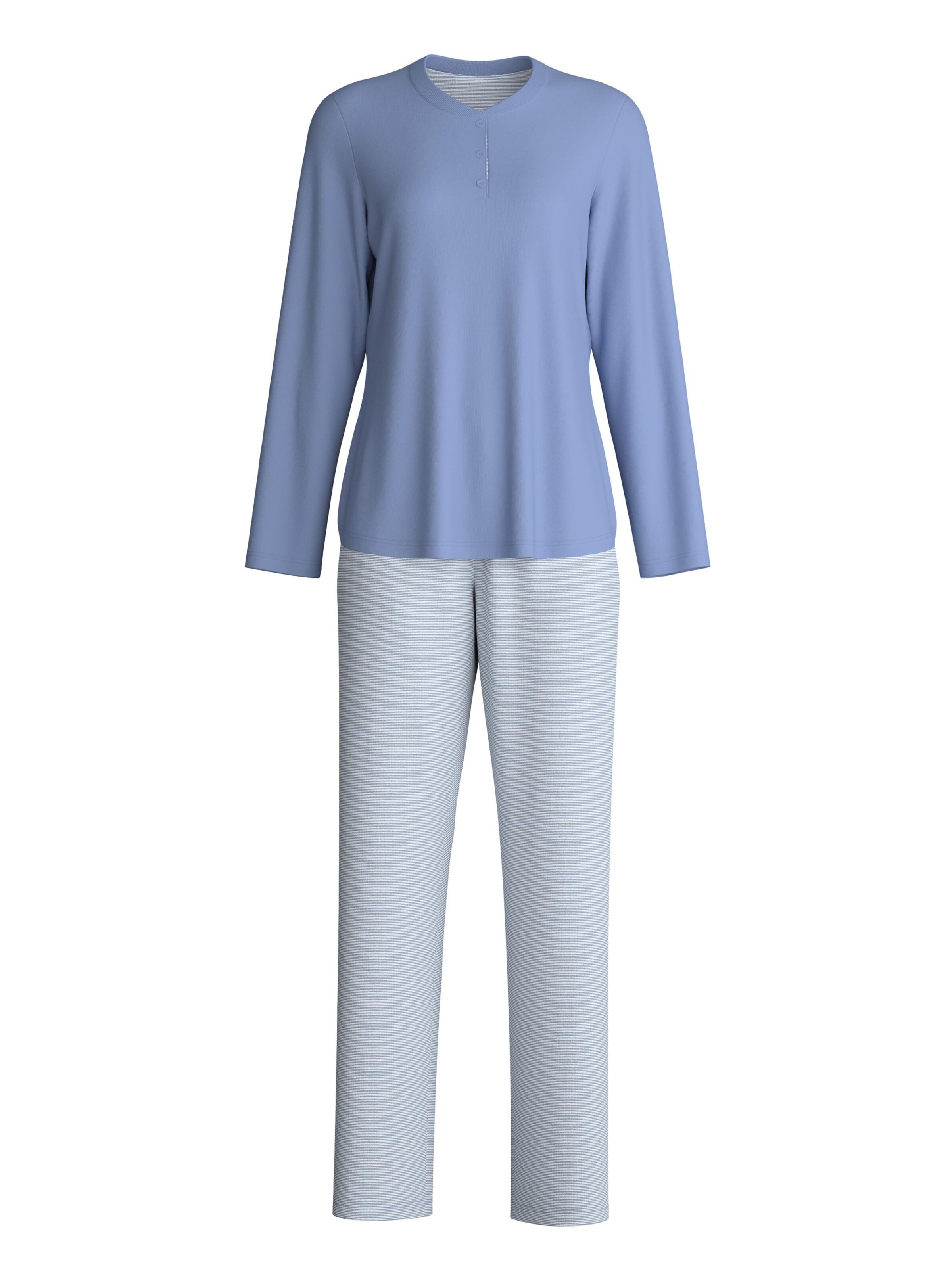 CALIDA Pyjama 'Midnight Stripes'‌‌‌‌‌‌‌‌‌ in Blau: Vorderseite