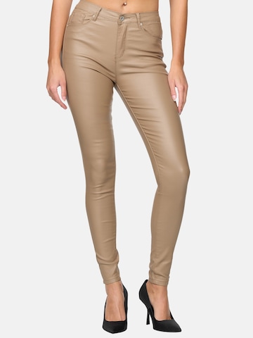 Elara Skinny Jeans i brun: forside