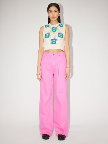 LeGer by Lena Gercke Wide leg Pleat-front jeans 'Greta' in Pink