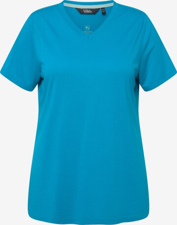 T-shirt Ulla Popken en bleu : devant