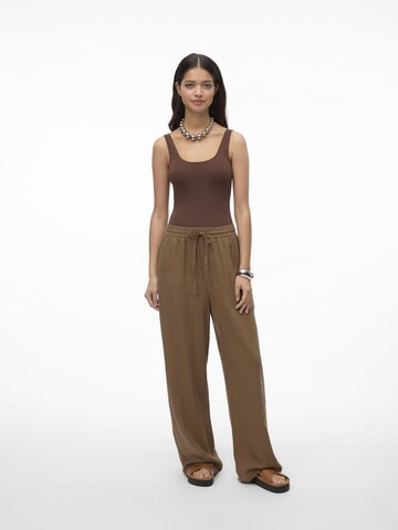 VERO MODA Wide leg Broek 'LINN' in Groen