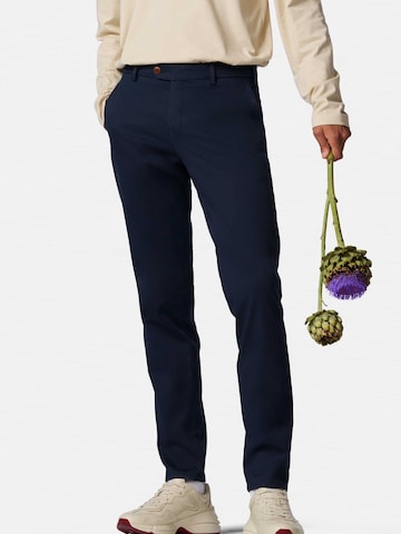 Coupe slim Pantalon chino 'Lupus' MMXGERMANY en bleu : devant