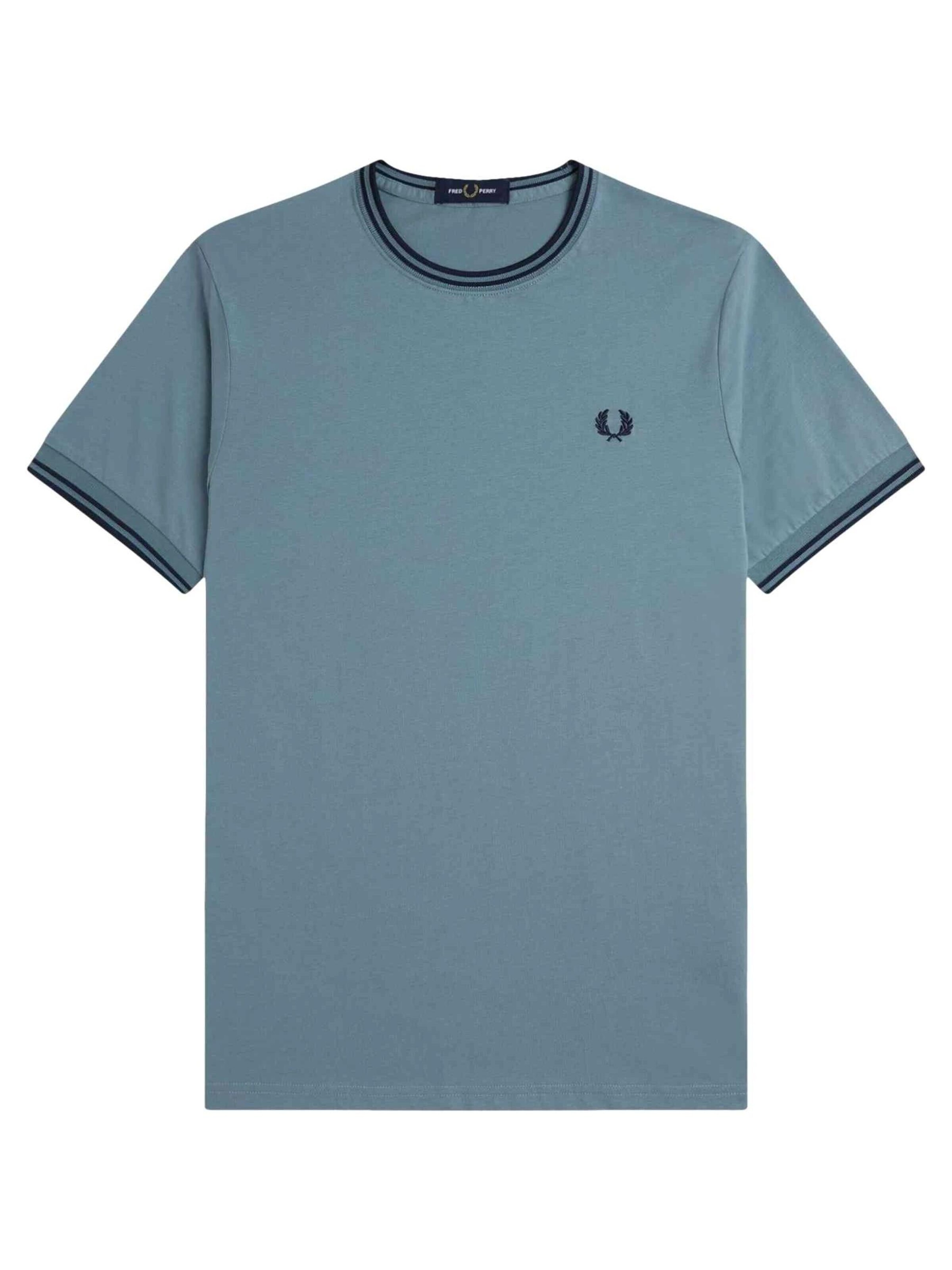 Maglietta 'Camiseta fred perry azul contrast ribeted tee' di Fred Perry in blu: frontale