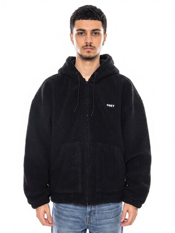 Giacca invernale 'Gaze II Hooded Jacket Black' di Obey in nero: frontale