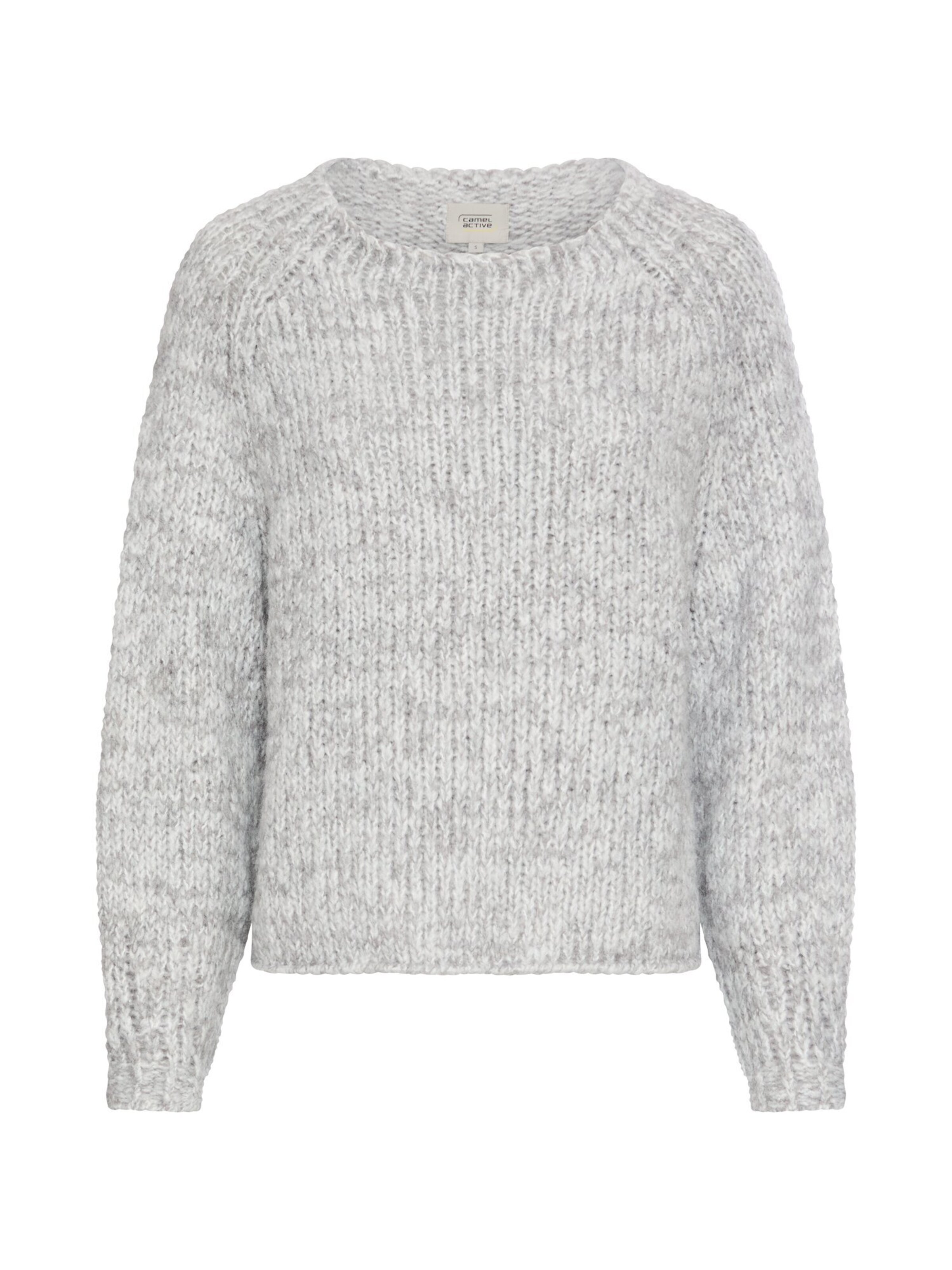 CAMEL ACTIVE Strickpullover mit weiten Ärmeln in Grau: Vorderseite