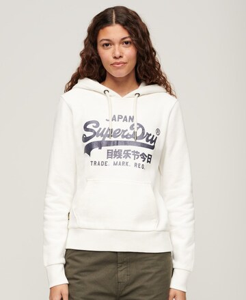 Sweat-shirt Superdry en beige : devant