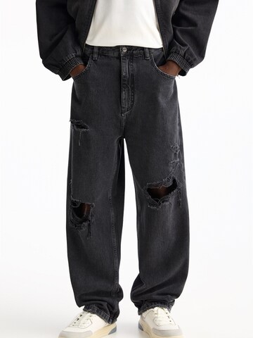 Loosefit Jean Pull&Bear en noir : devant