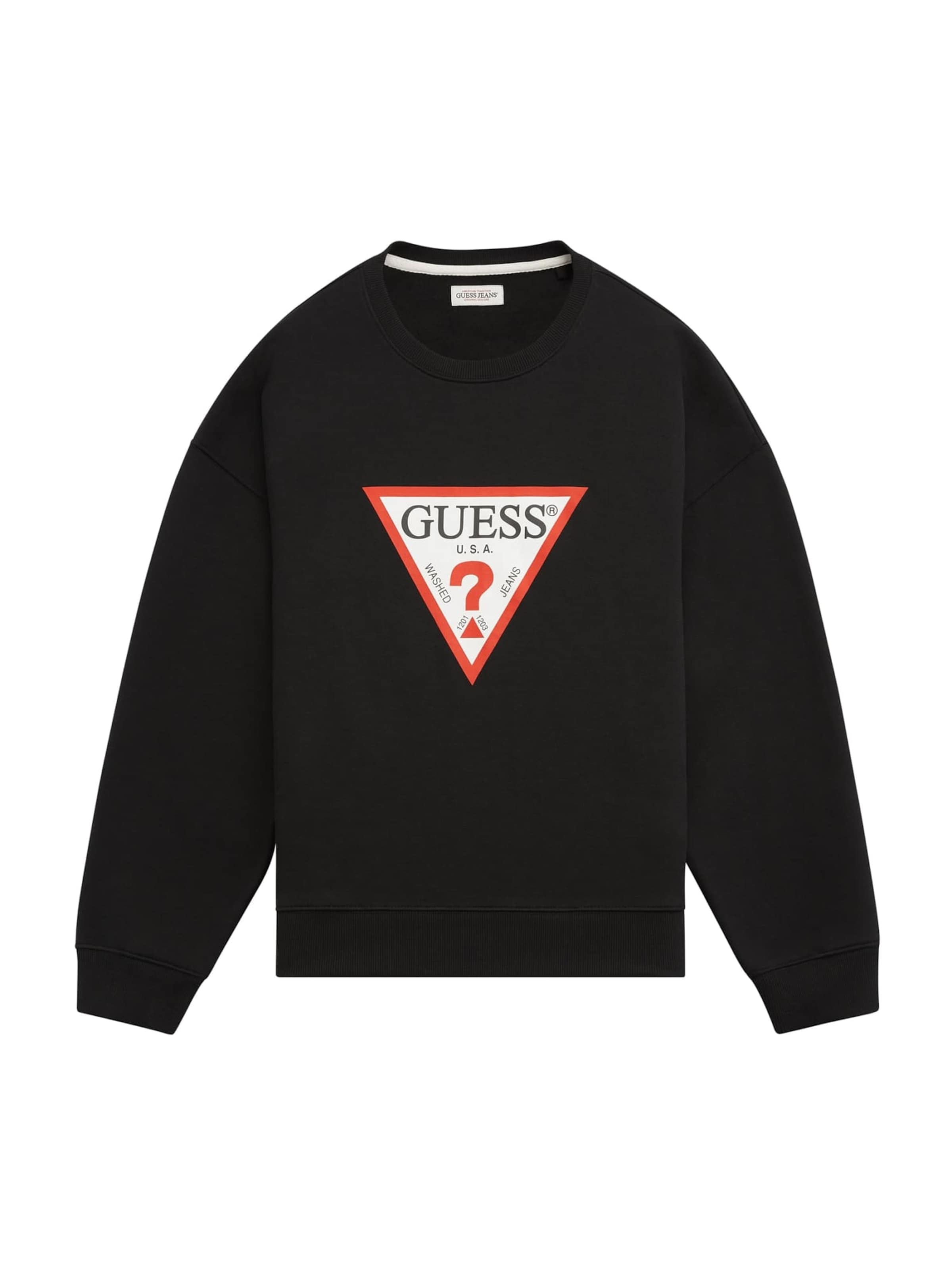 GUESS Sweatshirt 'Iconic' in Black: front