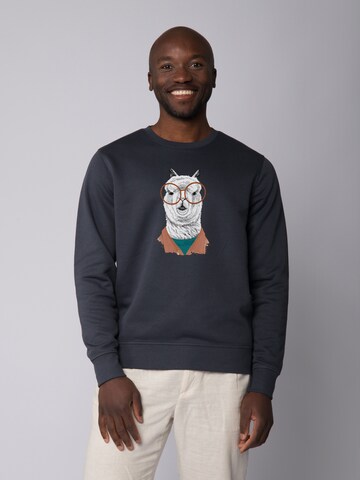 Watapparel Sweatshirt ' Lama ' in Grey: front
