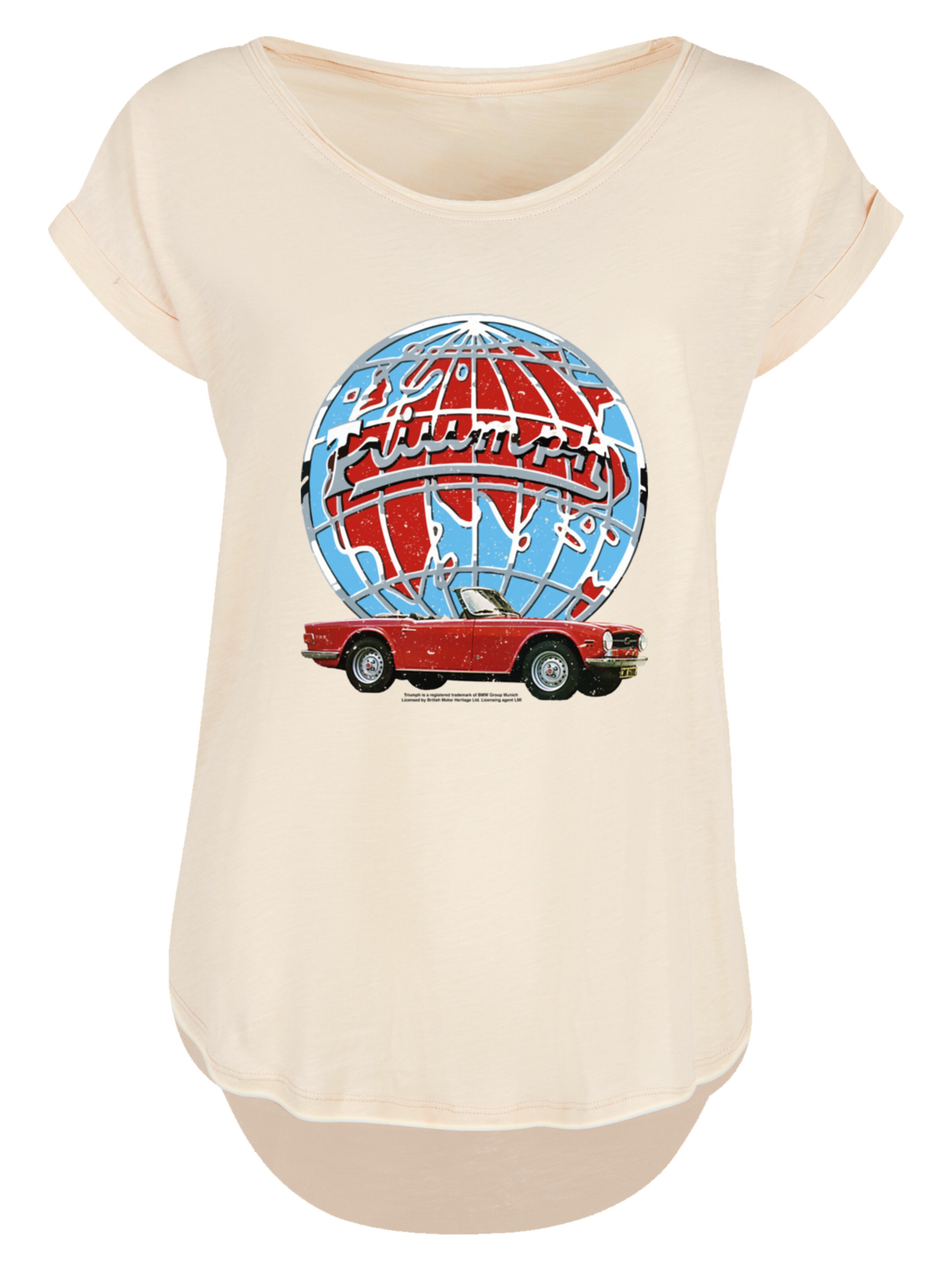 F4NT4STIC Shirt 'British Motor Heritage Triumph Sports Car 1970' in Beige: front