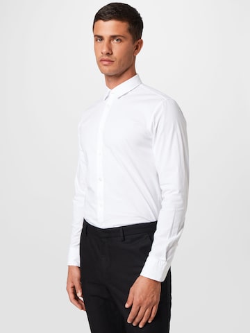 BOSS Orange Slim fit Button Up Shirt 'Magneton' in White: front