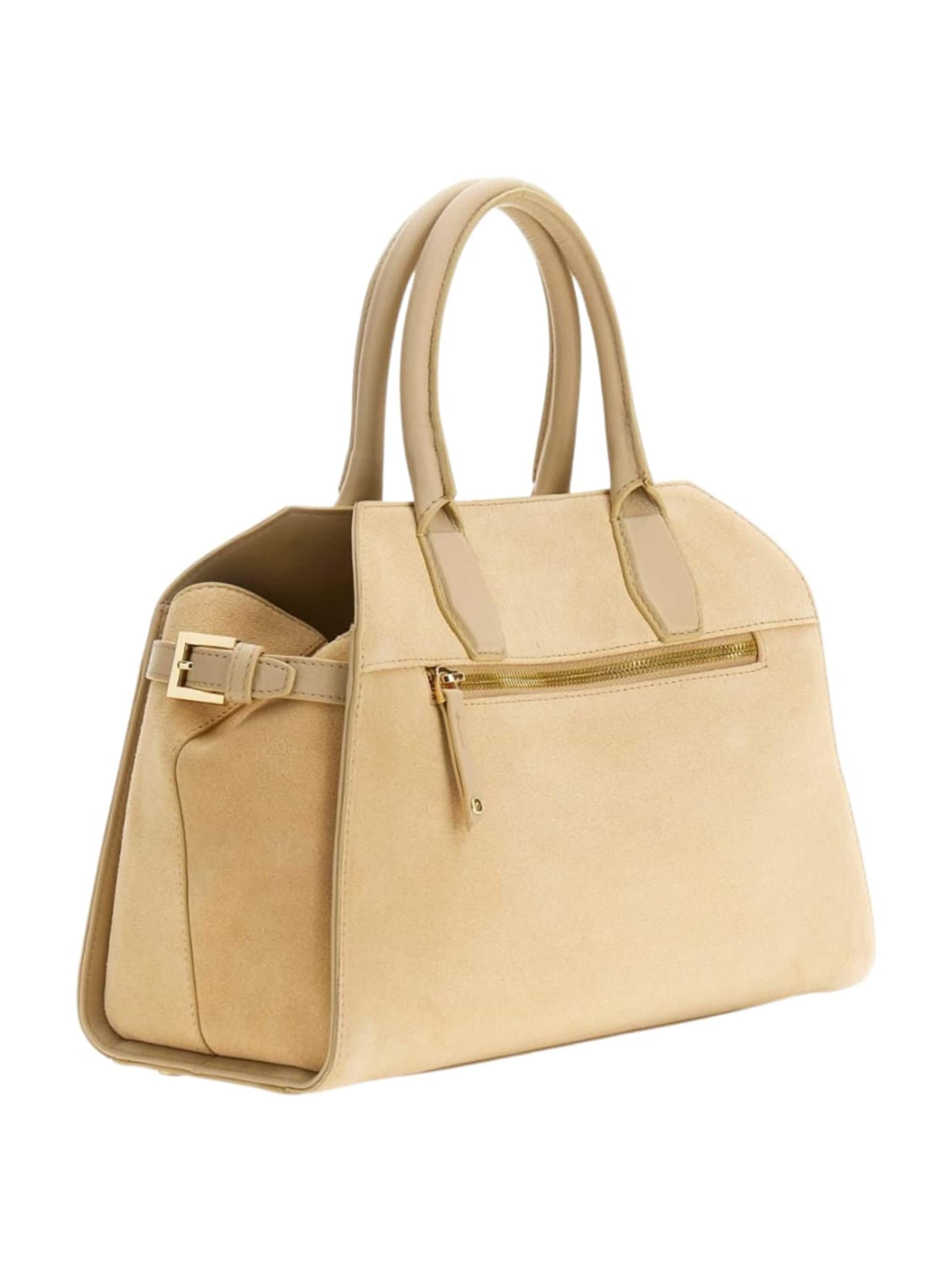 bēšs GUESS Rokassomiņa 'Guess Sac Bandoulière Yulia Small Satchel Sand'