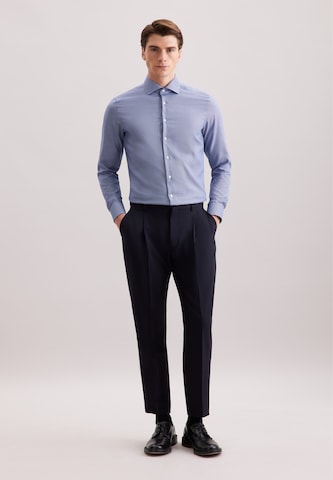 Coupe slim Chemise business 'Schwarze Rose' SEIDENSTICKER en bleu