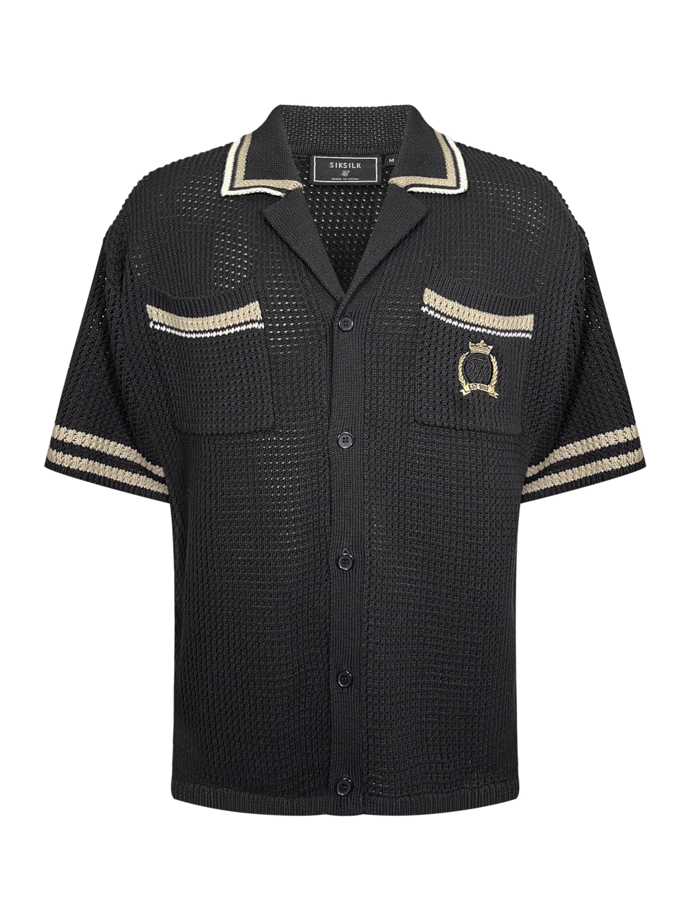Comfort fit Camicia di SikSilk in nero: frontale