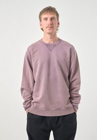Cleptomanicx Sweatshirt 'Ligull Washed' in Lila: Vorderseite