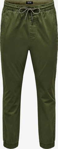 Pantaloni 'LINUS' di Only & Sons in verde: frontale