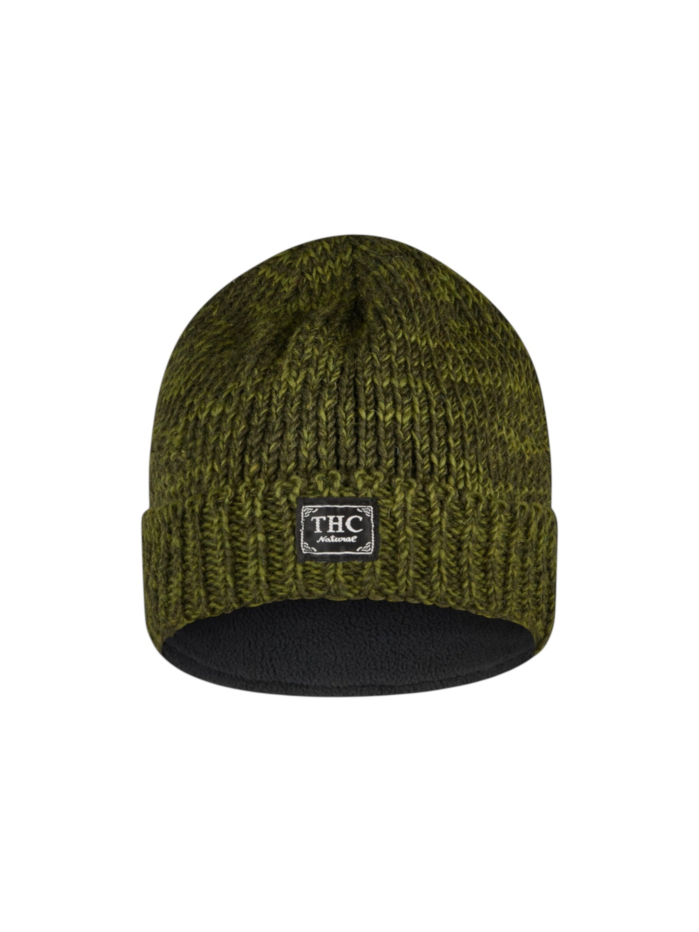 THC Natural Line Beanie 'THC  720' in Green: front