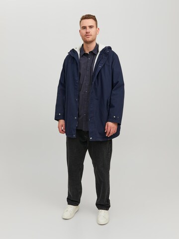 Parka de iarnă 'State' de la Jack & Jones Plus pe albastru