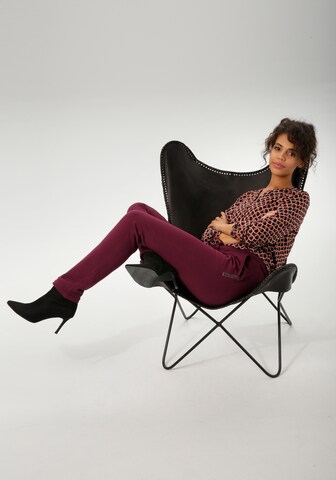 Aniston CASUAL Tapered Pants in Red