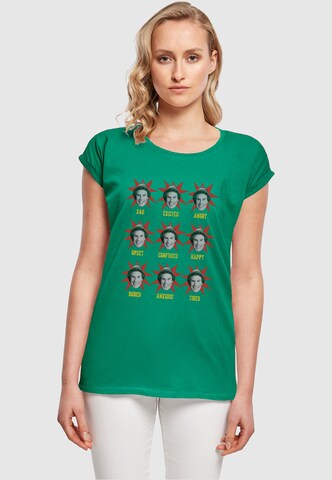 ABSOLUTE CULT Shirt 'Elf - Many Moods Of Buddy' in Groen: voorkant