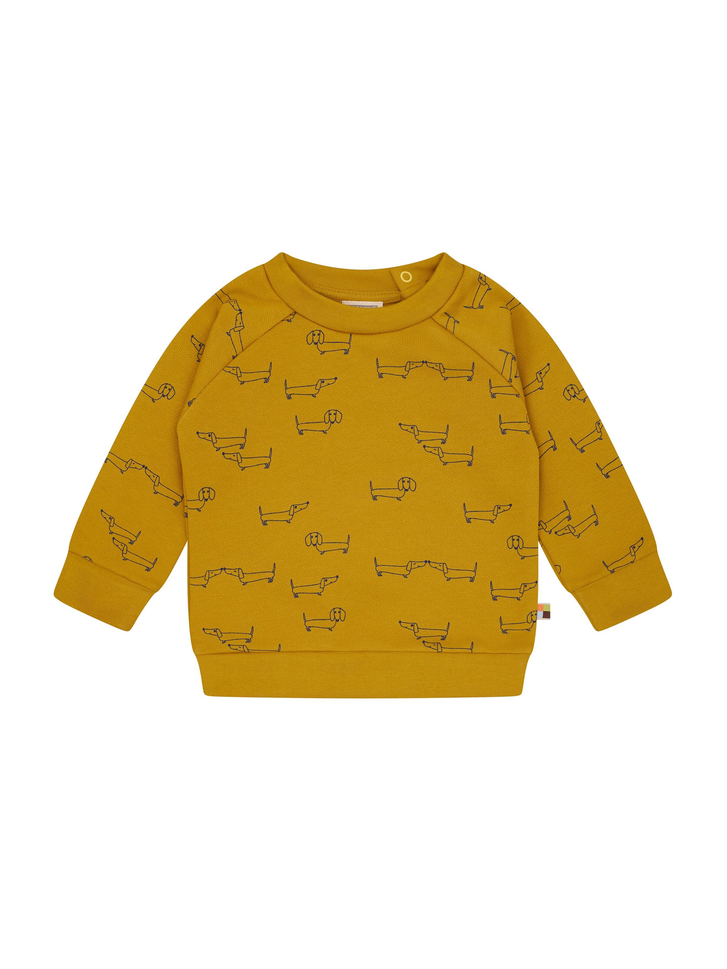 loud + proud Pullover 'Dackel'‌‌‌‌ in Gelb: Vorderseite