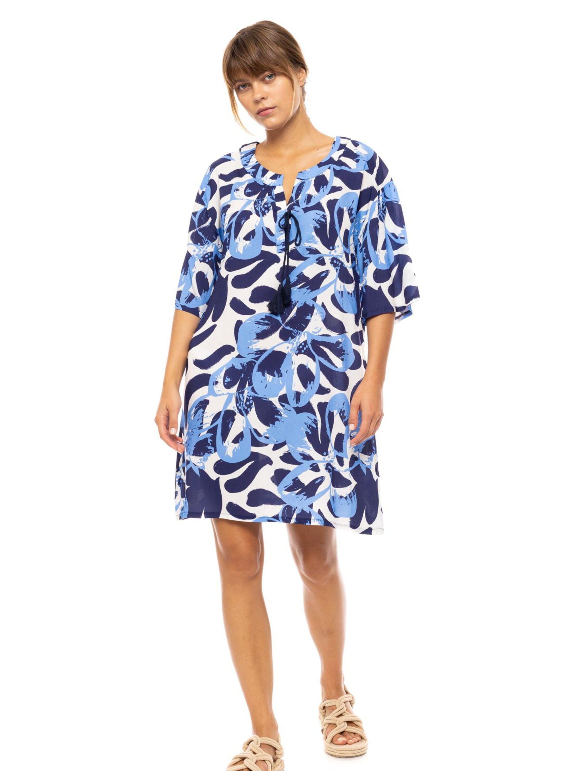 Abito estivo 'BEACHWEAR ABSTRACT FLORAL' di Pink Label in blu