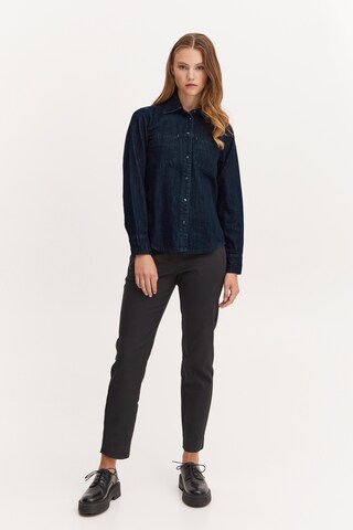 PULZ Jeans Jeansbluse 'LOVA' in Blau