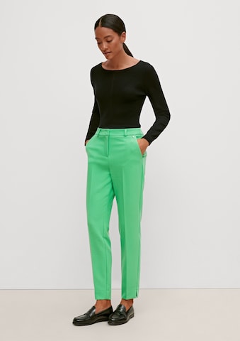 Coupe slim Pantalon à plis COMMA en vert