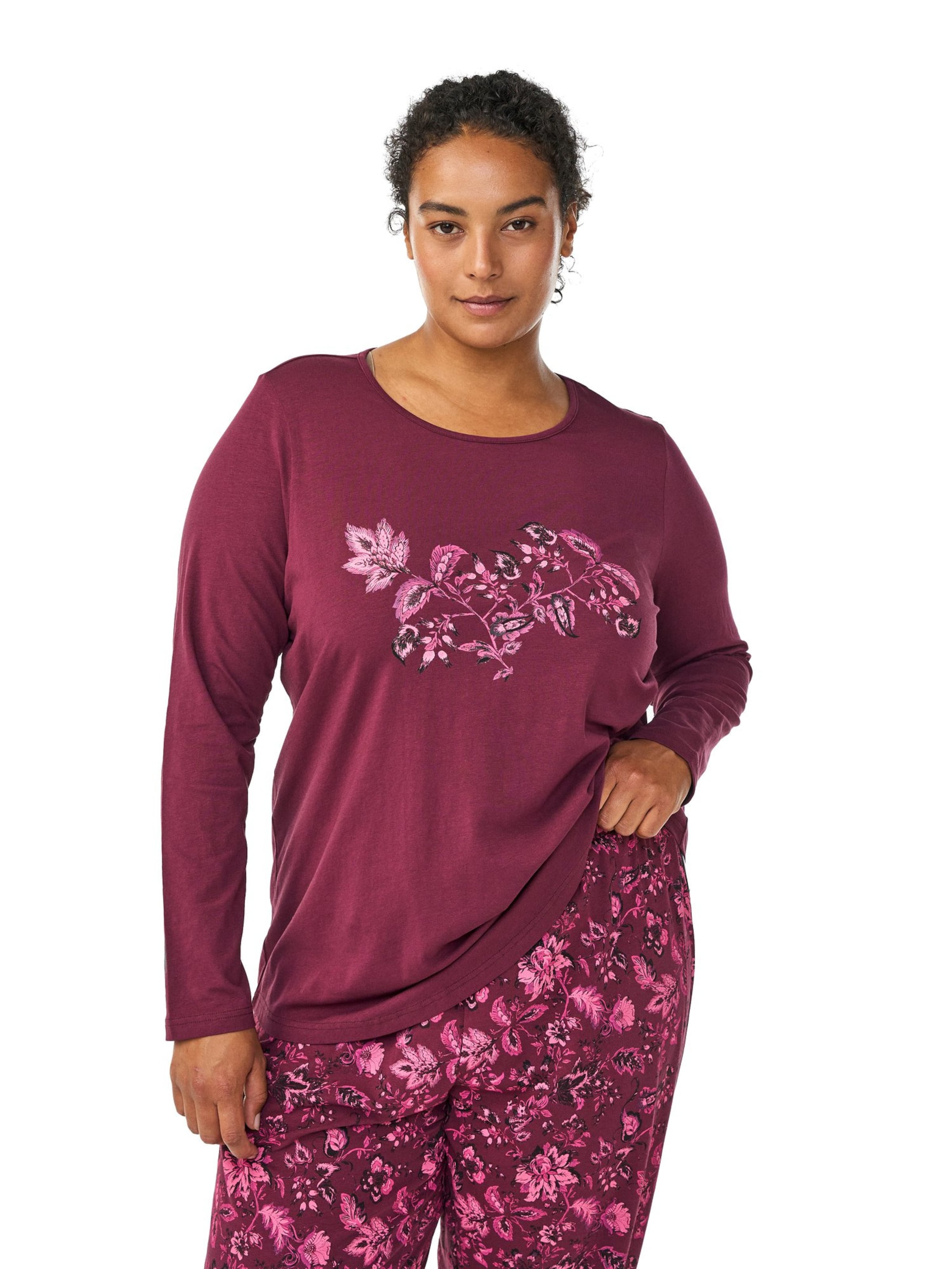 Zizzi Schlafshirt 'MDana' in Rot: Vorderseite