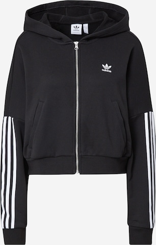 ADIDAS ORIGINALS Zip-Up Hoodie 'Adicolor Classics Relaxed' in Black: front