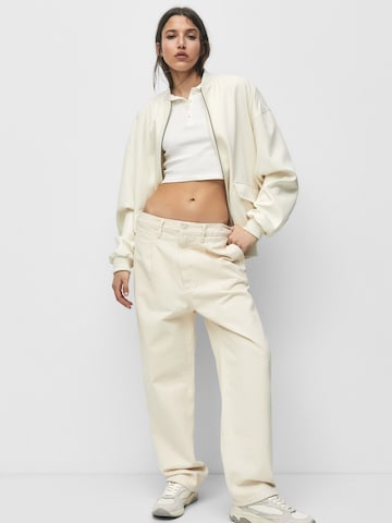 Loosefit Pantaloni cu cute de la Pull&Bear pe bej: față