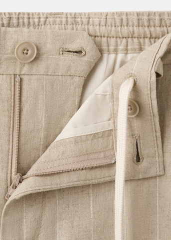 MANGO MAN Slim fit Pleated Pants 'Rainier' in Beige