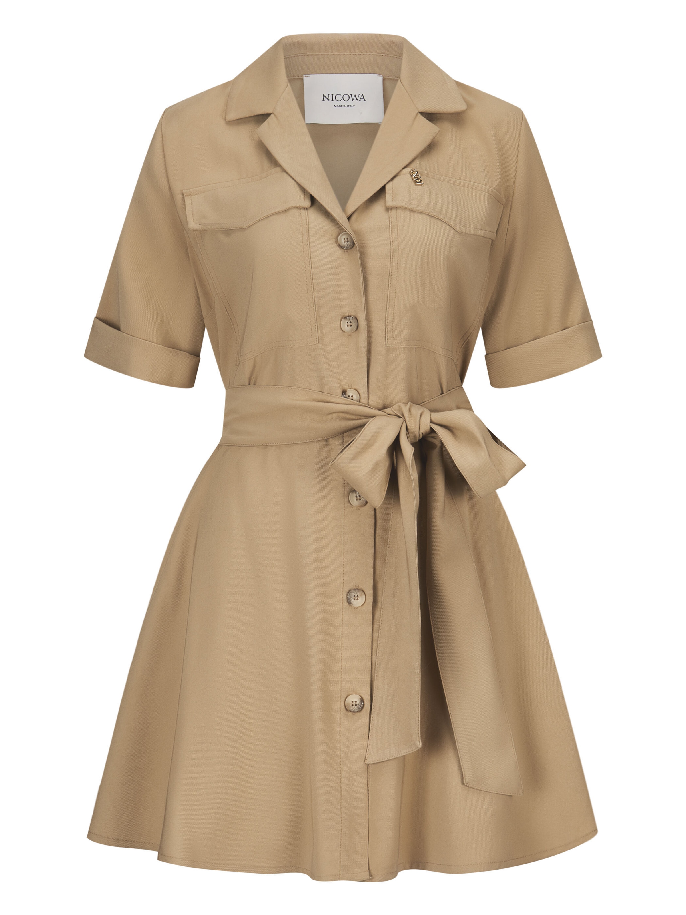 Nicowa Hemdblusenkleid CIALONO in Beige: Vorderseite
