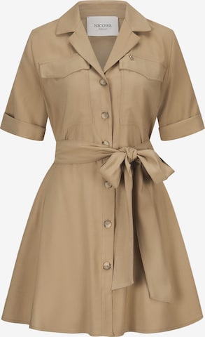 Nicowa Hemdblusenkleid CIALONO in Beige: Vorderseite