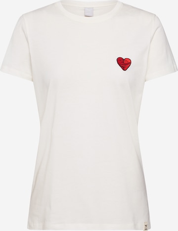 Iriedaily - Camiseta 'Cuddle Girl' en blanco: frente