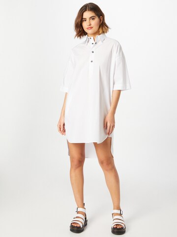 G-Star RAW - Vestido camisero en blanco: frente